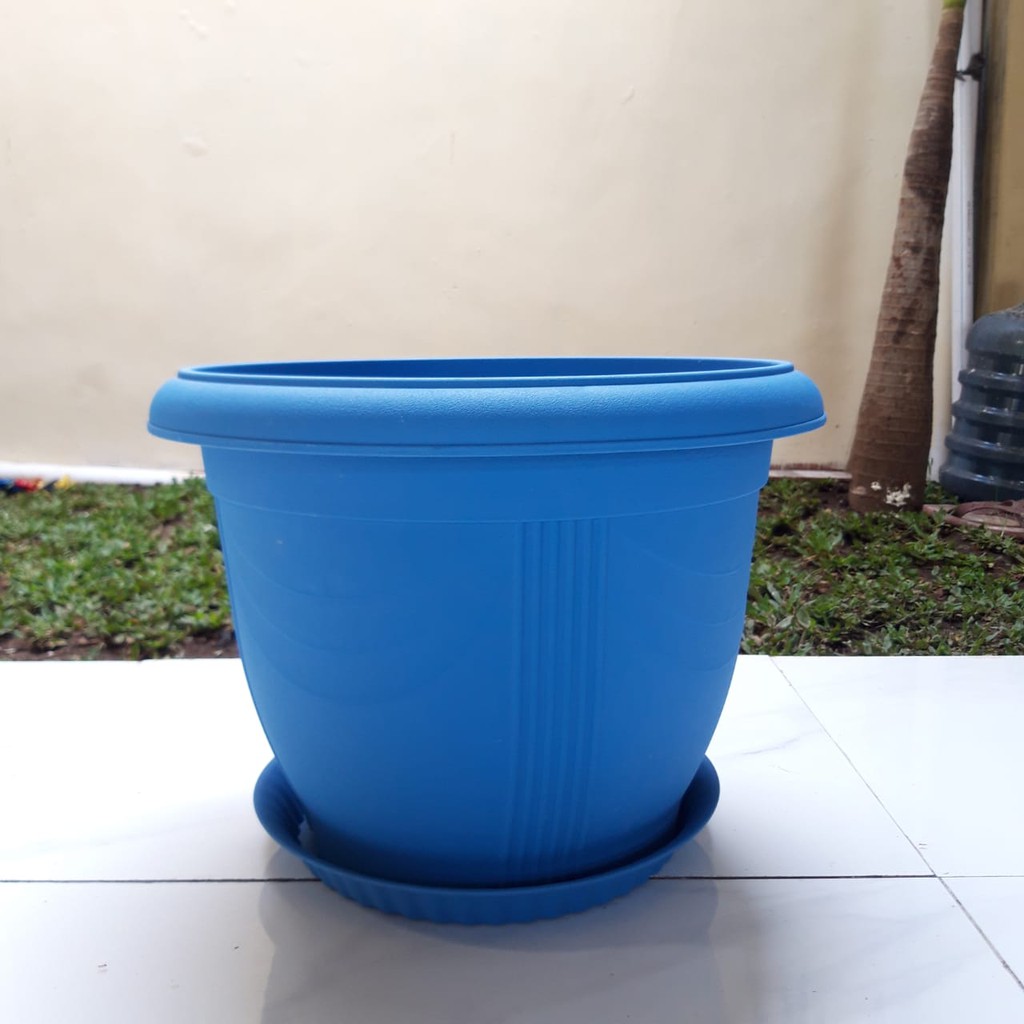 Pot Gentong Liyong 32 + TATAKAN Warna Biru  Harga Grosir Murah Se INDONESIA