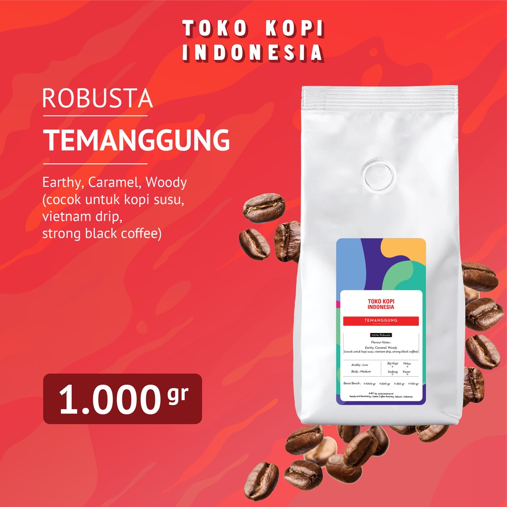 

Kopi Fine Robusta Temanggung 1Kg Coffee Roast Bean Espresso Biji Bubuk