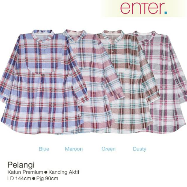 Atasan jumbo atasan bigsize ld 145 motif kotak baju jumbo