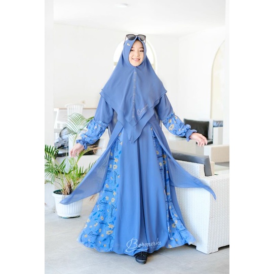 GAMIS MARWAH SLAVINA SET SYARI ORI BY BERMERKS/ CERUTY FULL/ BUSUI & WUDHU FRIENDLY/ KHIMAR 2 LAYER