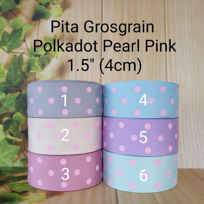 

Pita Grosgrain Polkadot Pearl Pink 1.5" (4cm) - No.1, 20 yard Limited