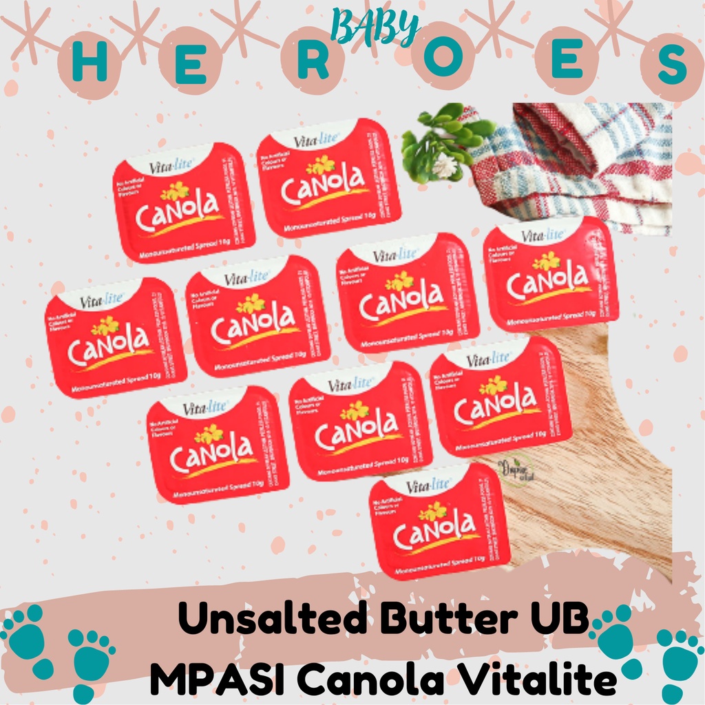 Canola Vitalite Unsalted Butter | Alergi Susu Lemak Nabati | isi 10 Pcs | Mentega | Makanan Bayi | Olahan Susu | Lemak Tambahan Bayi