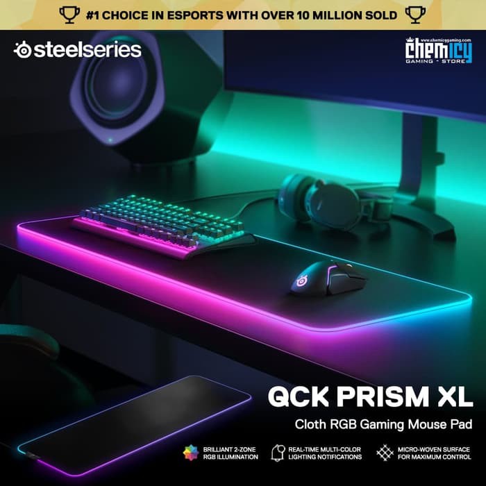 Steelseries QcK Prism Cloth XL RGB Gaming Mousepad