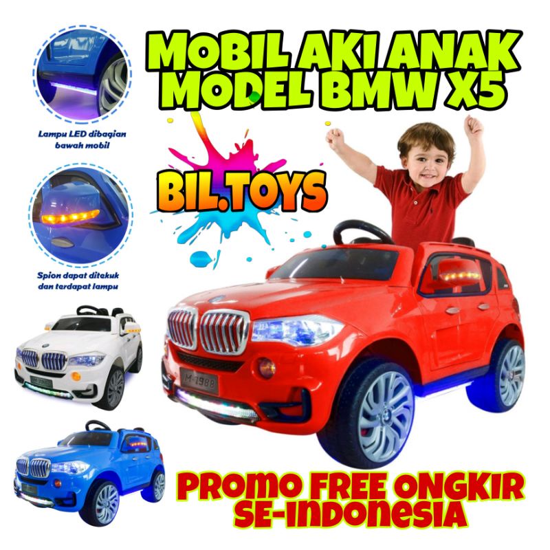 FREE ONGKIR MAINAN ANAK MOBIL AKI ANAK BMW X5 DILENGKAPI REMOT PROMO MOBIL AKI MAINAN ANAK FREE ONGKIR