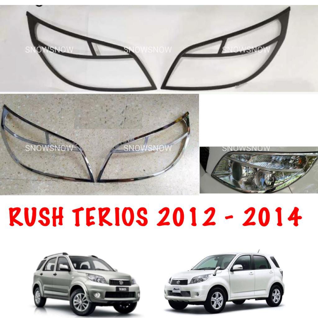 Garnish Lampu Depan Rush Terios 2012 2014 Exclusive Hitam Chrome