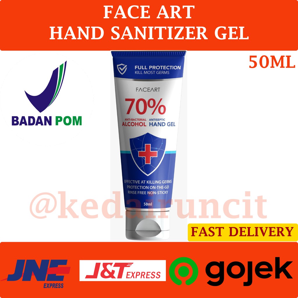 FaceArt Hand Sanitizer Hand Gel Alcohol 70% Face Art BPOM