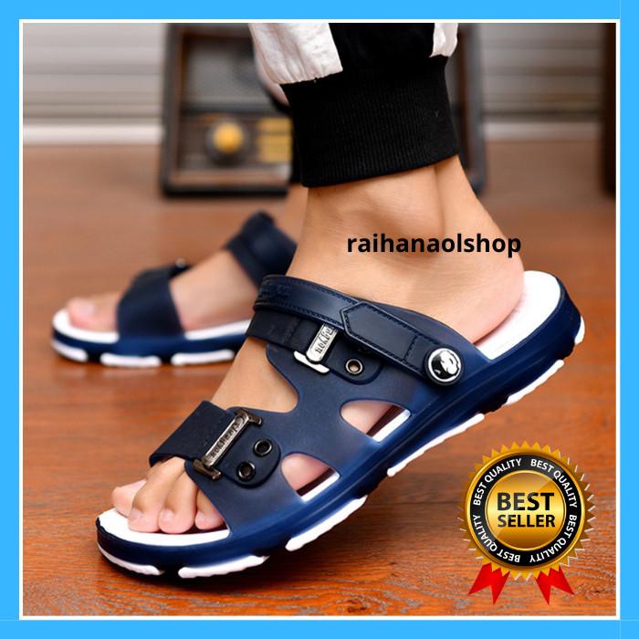 Sandal Kasual Pria Sandal Karet Santai Dewasa Elegan Nyaman Dipakai