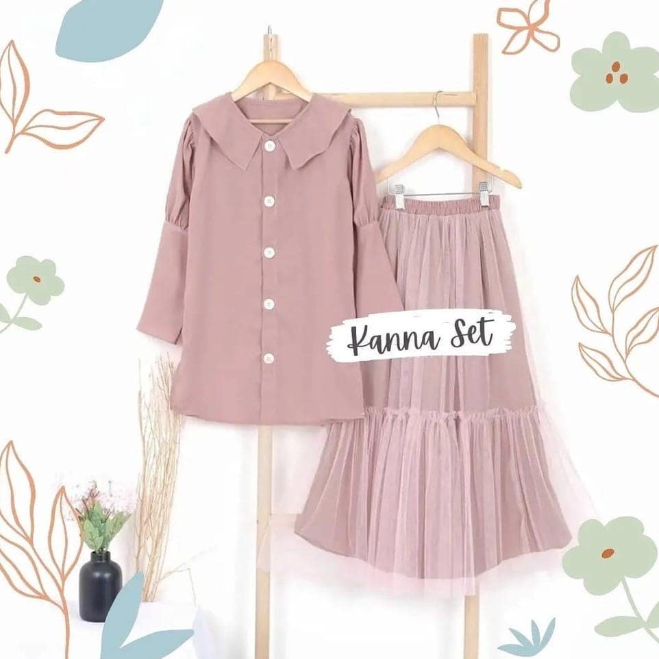 PROMO KANNA SET KIDS Setelan Remaja baju muslim anak perempuan Tanggung Setelan Muslim Anak Tunik + 