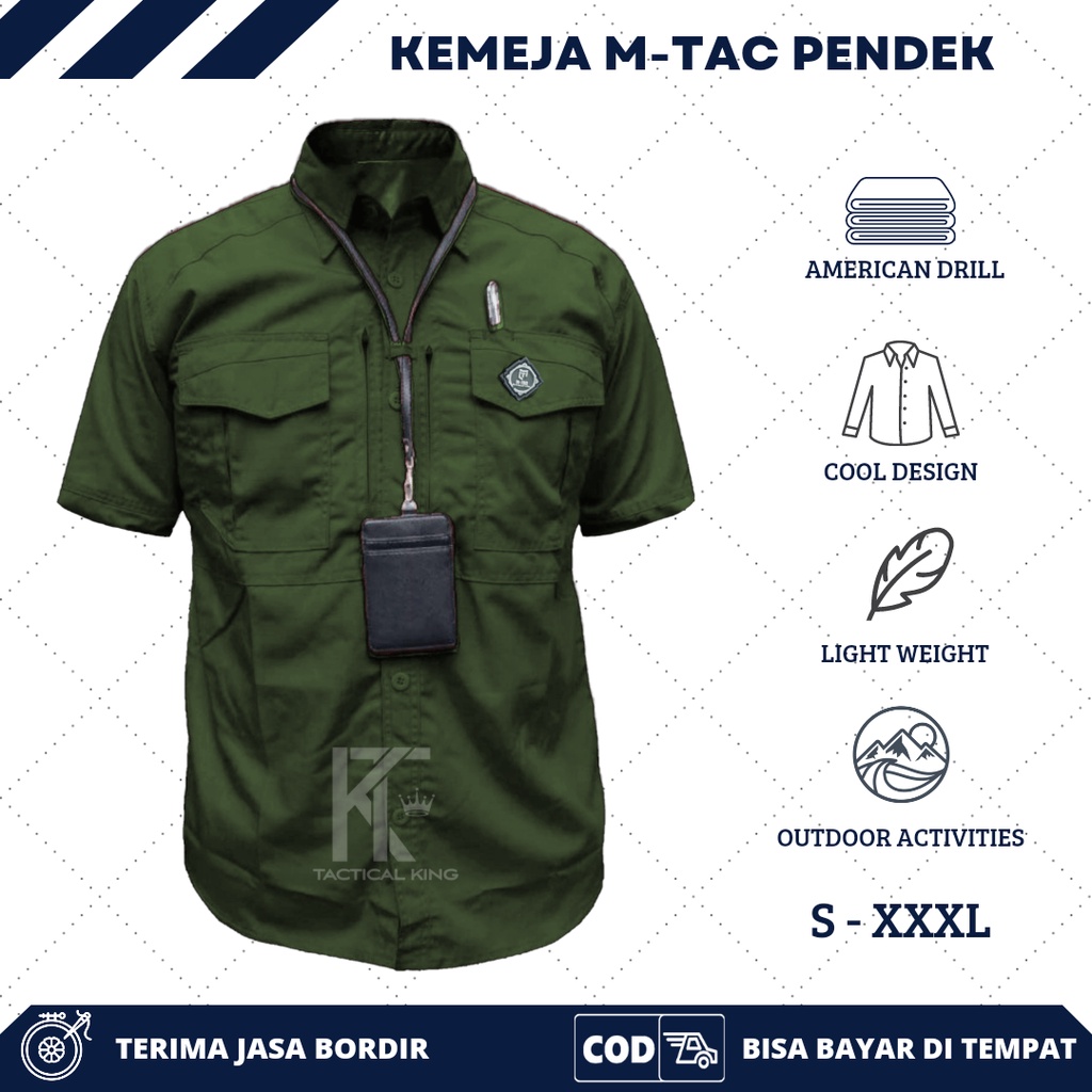 Kemeja tactical mtac lengan pendek kemeja casual pria kemeja outdoor kemeja lapangan