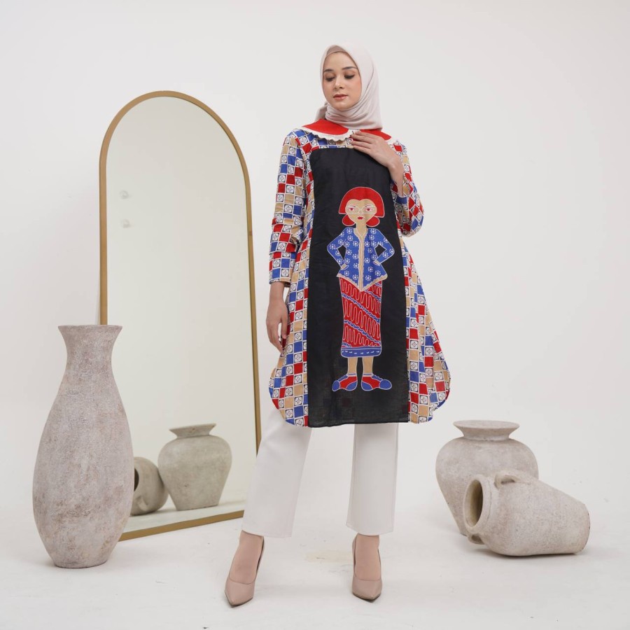 Tunik Bu Tedjo Batik Katun Unik Baju Muslim Wanita Busana Kerja Simple / Tunik wanita / Baju Tunik W