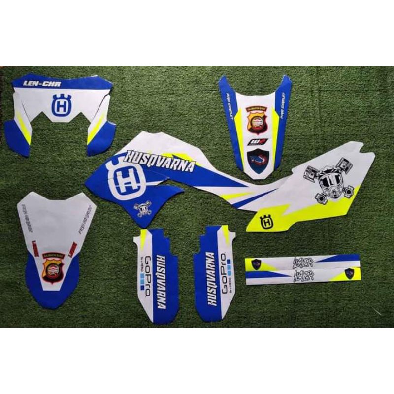 Decal sticker DTRACKER/KLX BF/G kombinasi hijau stabilo bisa ubah nama nomer