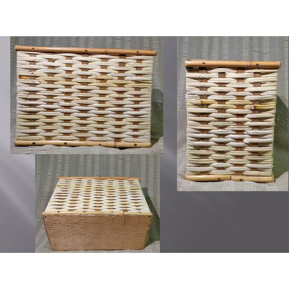 [ BAYAR DI TEMPAT ] Vas bunga unik kotak dari rotan 003