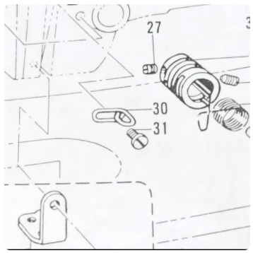 142735-001 Arm Thread Guide Mesin Lobang Kancing Brother LH4-B814