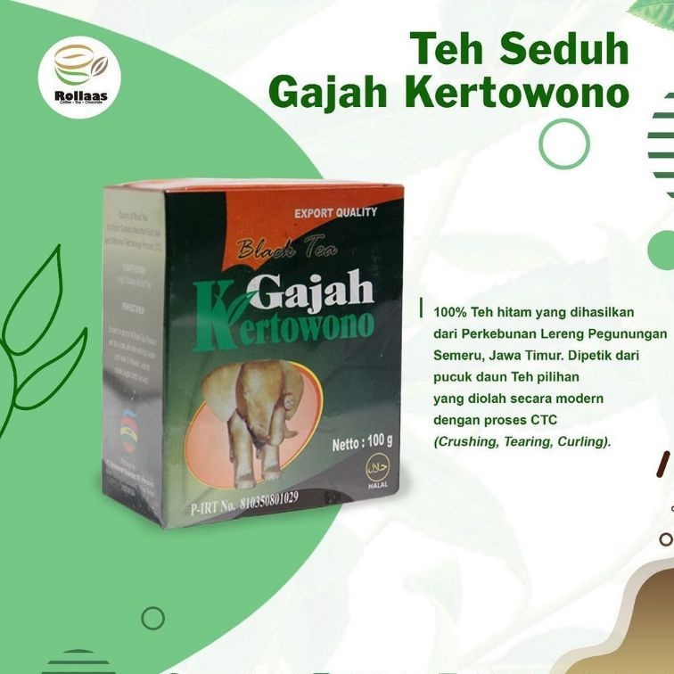 

Teh Seduh / Teh Hitam / Teh Tubruk Gajah Kertowono 100 gram