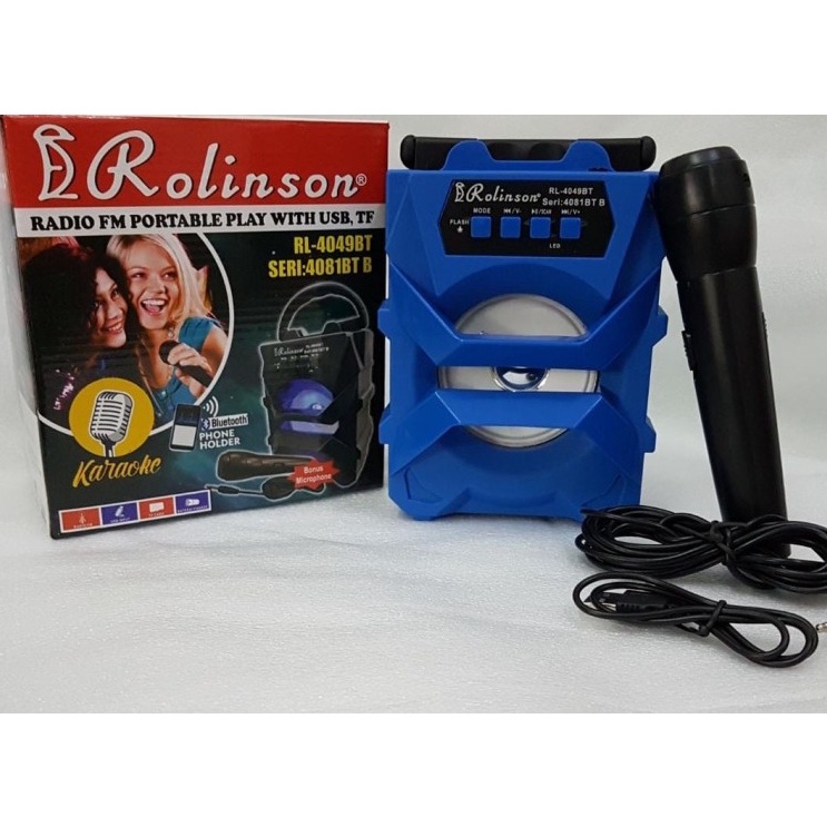 Speaker Portable Bluetooth Rolingson RL-4049 Extra Bass Gratis Microphone Berkualitas