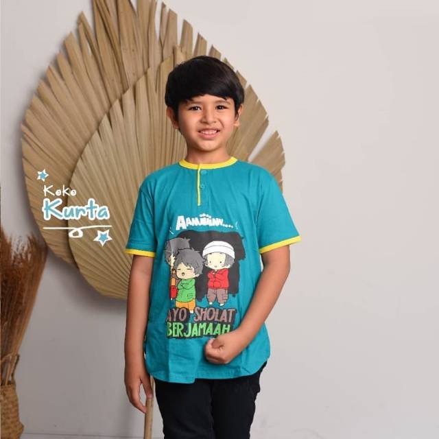 Koko Kurta Anak By Vitto Kidswear 8 Tahun/ Kurta anak Cowok/ Kaos Anak Muslim / Kaos Koko Anak