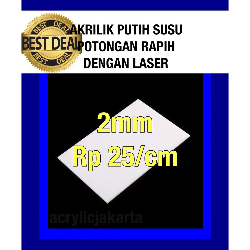 

Acrylic 2mm 10x60cm Putih susu - Akrilik lembaran Acrylic Lembaran Laser Cutting 60x10cm