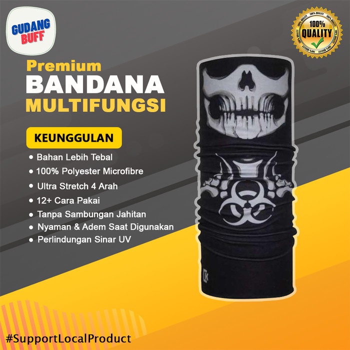 Masker Slayer Bandana Multifungsi Motor Tebal Motif Hazmat