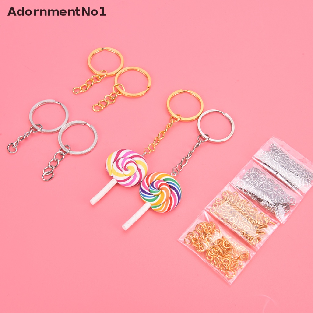 (AdornmentNo1) 220pcs / Set Gantungan Kunci + Rantai + Jump Ring + Sekrup + Eye Pins Bahan Resin Untuk Kerajinan Tangan DIY