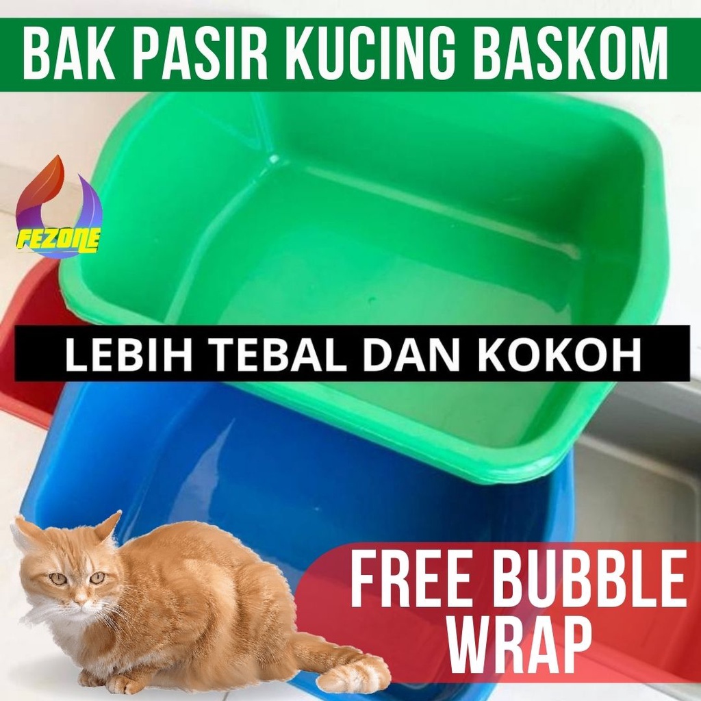 BAK PASIR KUCING BASKOM PLASTIK TEMPAT POOP PUP HEWAN TEMPAT KOTORAN KUCING ANJING KITTEN ANABUL UKURAN KECIL FEZONE