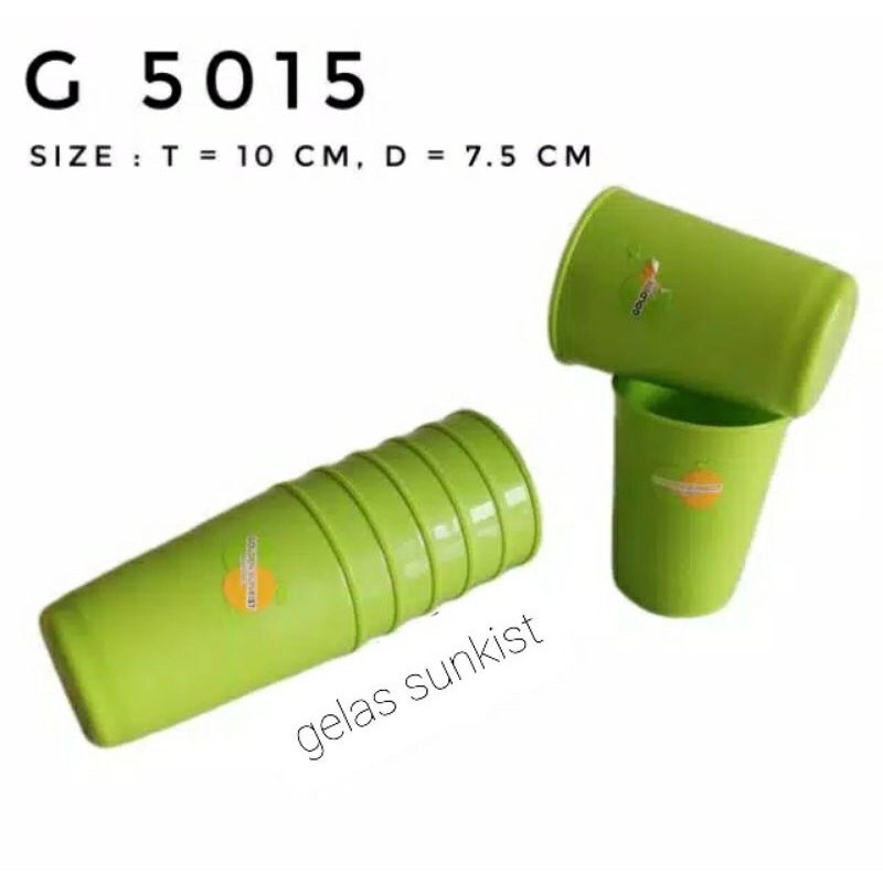 3pcs {Gelas Golden sunkist G5015 // Gelas tanpa tangkai // Gelas plastik