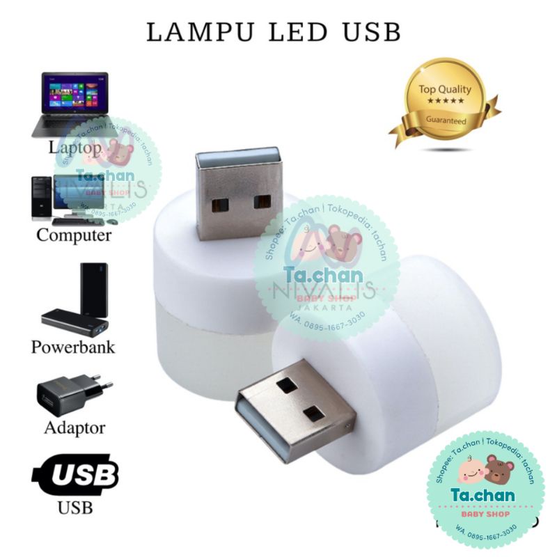 Lampu LED USB 1 watt lampu tidur/lampu darurat