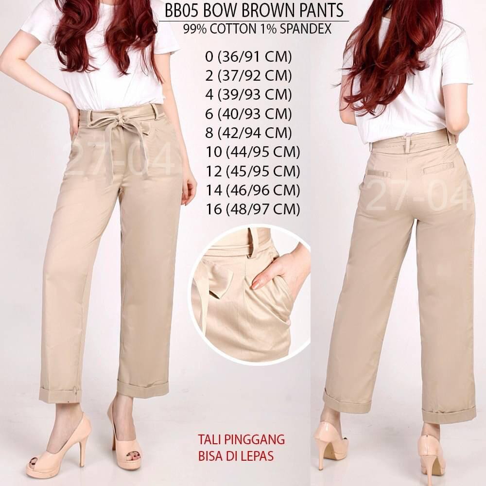 Celana Panjang Wanita Brooks & Brothers 05 Bow Brown