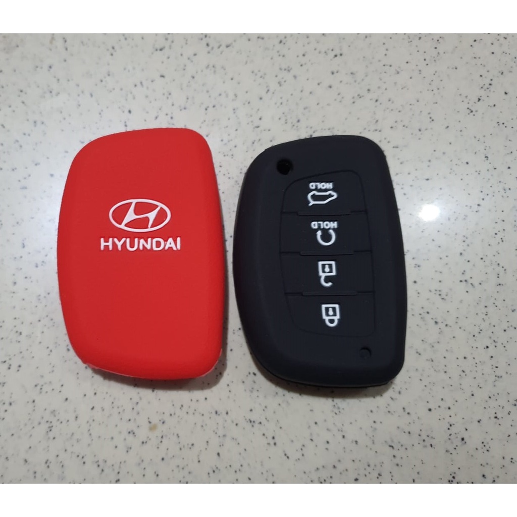 Silikon Sarung Kunci Remote Hyundai 2022 Hitam Merah