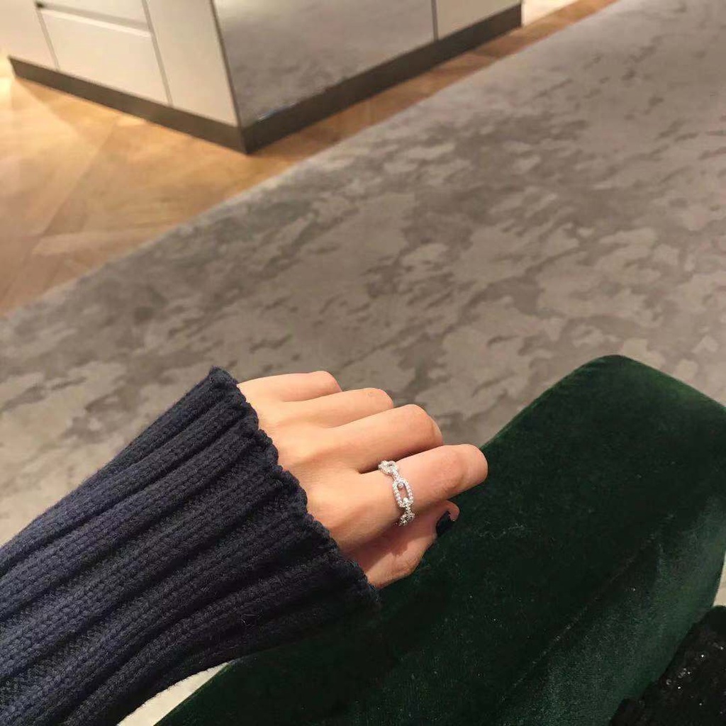 Cincin Rantai Bahan Stainless Steel S925 Untuk Wanita