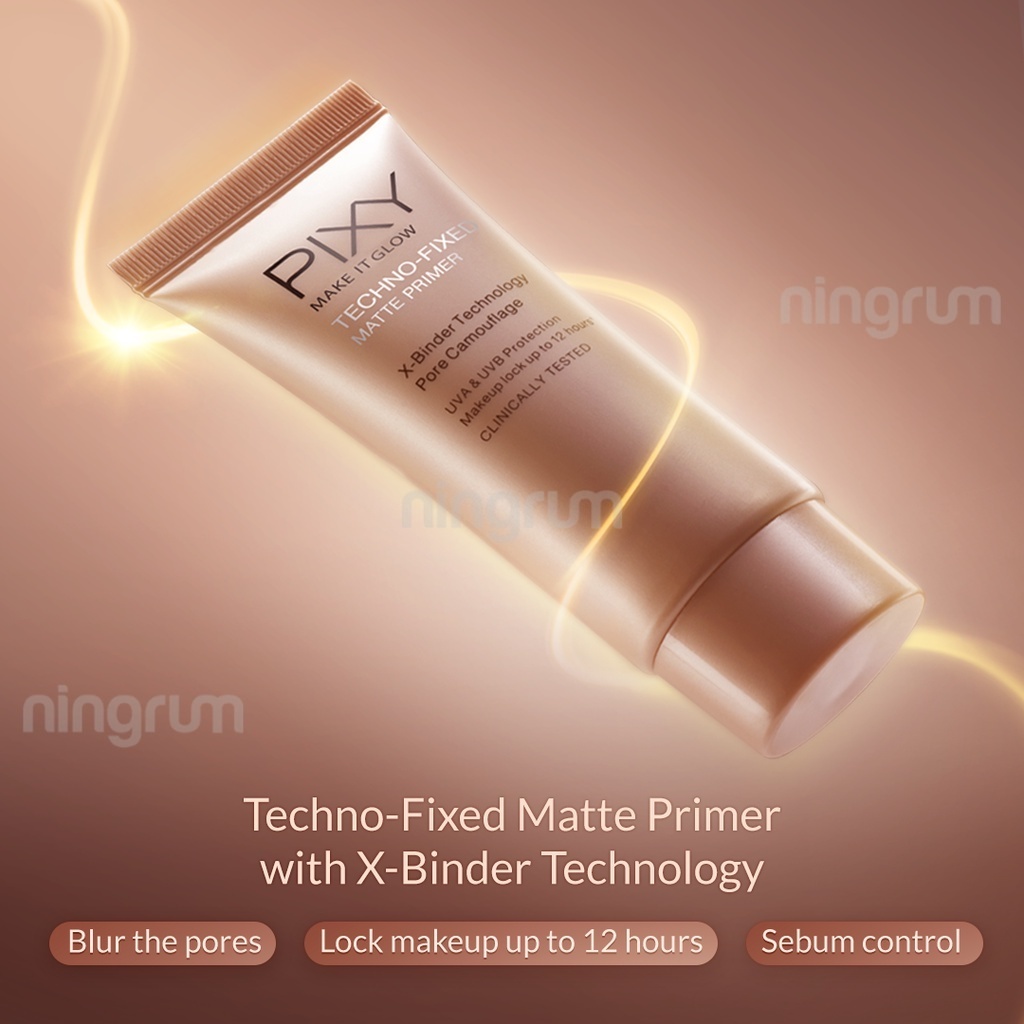 Ningrum - Pixy Make It Glow Series | Pixy Make It Glow Techno Fixed Matte Cushion - 101 Light Beige | 201 Natural Beige | 301 Medium Beige | 101 Fair Beige 100% Original BPOM - 8009 | 8010