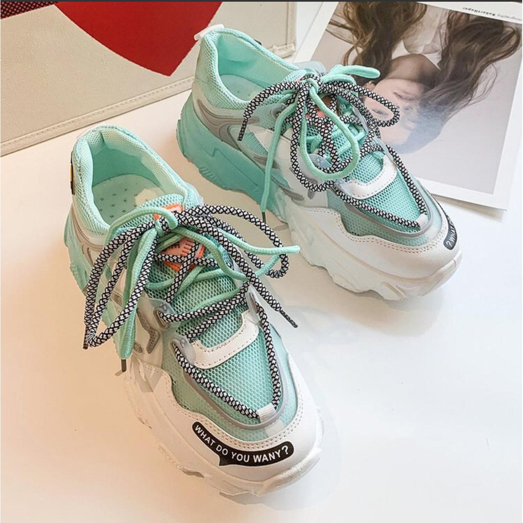 ( COD ) Sneakers Wanita olahraga Sepatu Import Sepatu cewek Sol pelangi