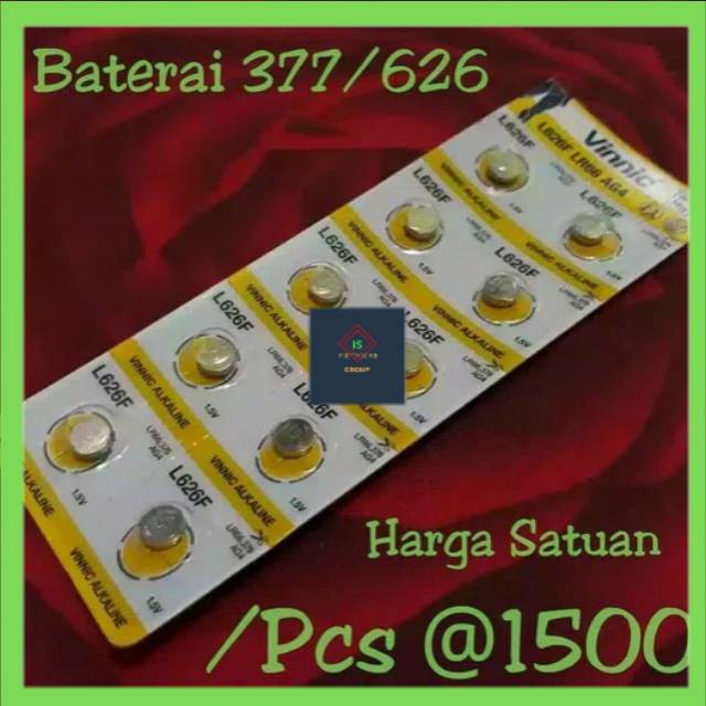 Baterai batre battery VINNIC 377/626/AG4/L626F/LR66 BATRAI JAM TANGAN VINNIC 377 626