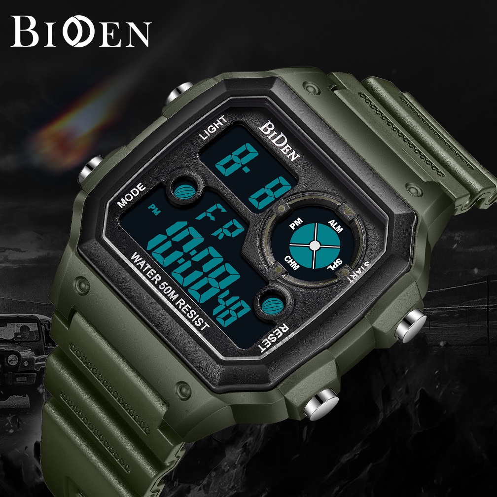 Biden 001 Jam Tangan Pria Digital Sport LED Watch Original Water Resistant 30 Meter