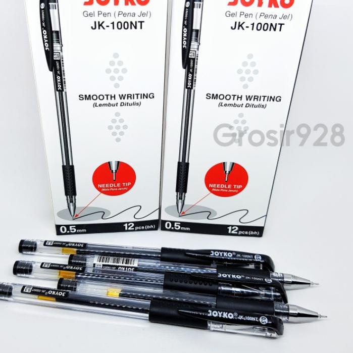 

GH2♔ (Per 12) Gel Pen / Pulpen Gel / Pena Jel Hitam Joyko JK-100NT JK100NT Pasti Laris