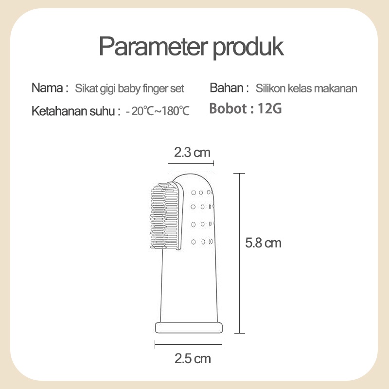 Sikat gigi bayi/Sikat gigi anak/Sikat gigi silikon anak/Sikat gigi jempol (B44)