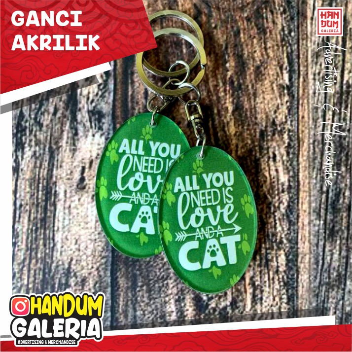 GANTUNGAN KUNCI KUCING GANCI AKRILIK