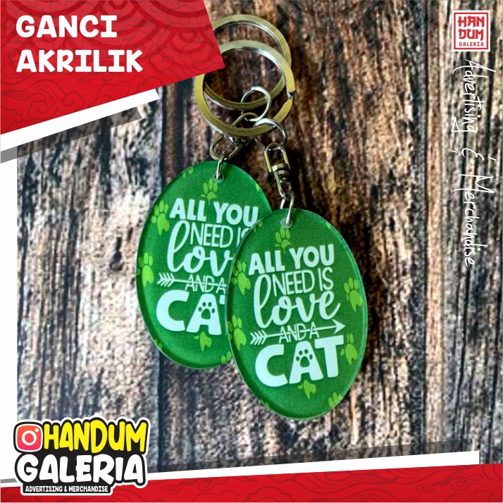 GANTUNGAN KUNCI KUCING GANCI AKRILIK