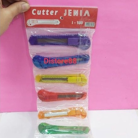 

( 12 Pcs ) Pisau Cutter besar Warna Warni Murah Merek JENIA J-500