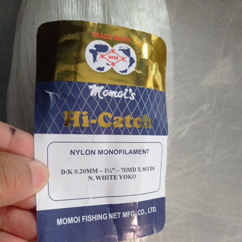 Jaring ikan momoi 0.20 1¼ inchi 70md/80yds jaring ikan bahan jala jaring momoi jaring ikan senar jal
