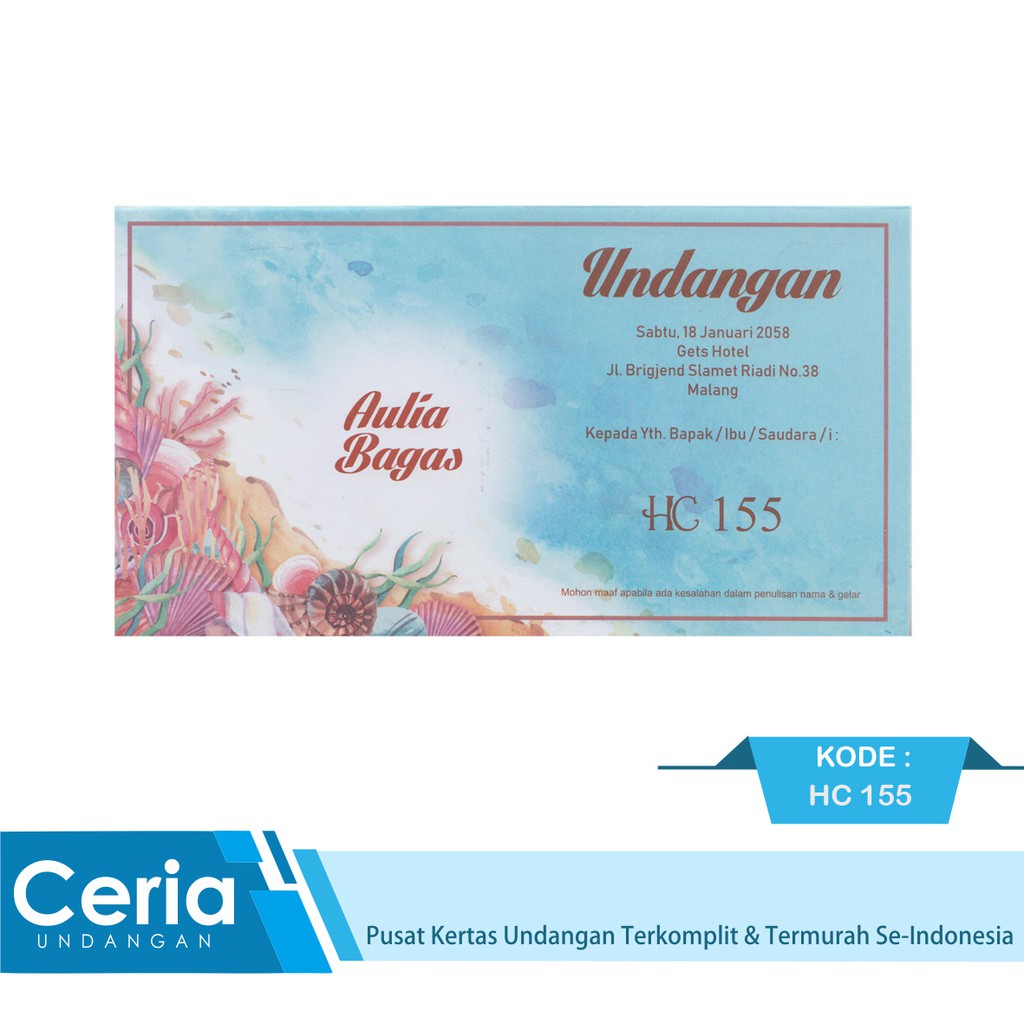 Blangko Undangan Pernikahan HC 155 Termurah