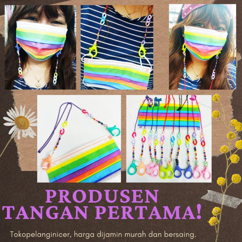 Strap Rantai Masker Akrilik Tali Gantungan Kalung Masker Strap Lanyard Mask Korea Handmade