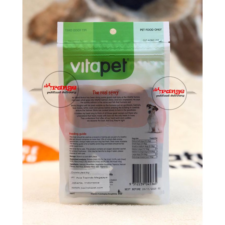 JERHIGH SALMON STICK 80 GR VITAPET DOG TREATS SNACK ANJING VITAPET