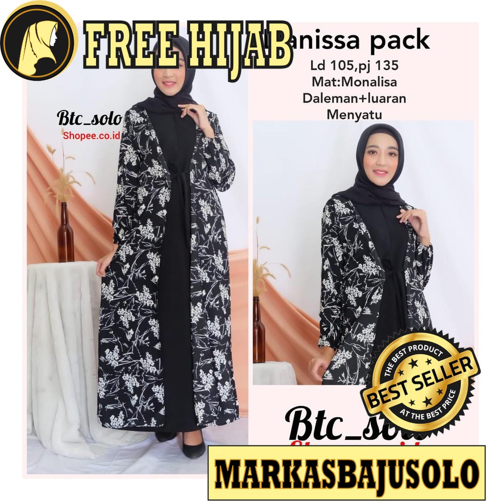 DANISSA PACK GAMIS BUSUI RESLETING DEPAN BSW MONALISA MAXMARA / GAMIS SYARI MURAH BRUKAT PLISKET