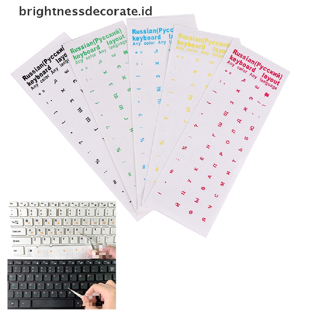 Stiker Film Pelindung Keyboard Bahasa Rusia