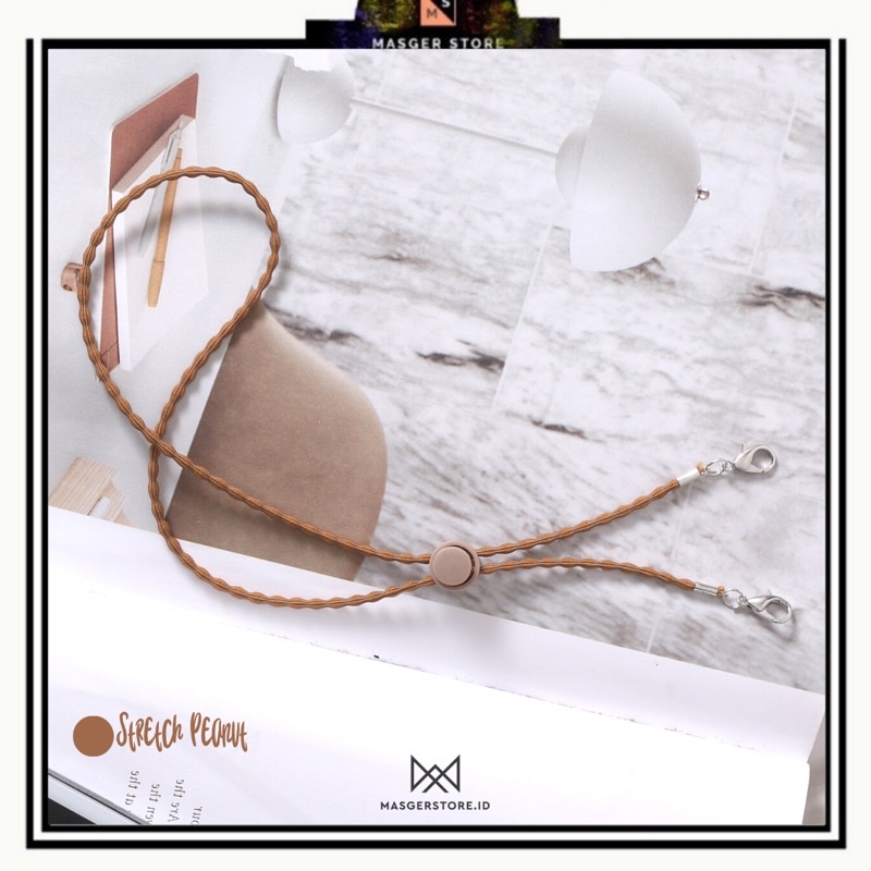 Kalung Masker Hijab 2in1 Strap Masker Elastis Stretchy Tali masker Kalung Strap Mask Hijab Strap Mask Premium-Stretch Peanut