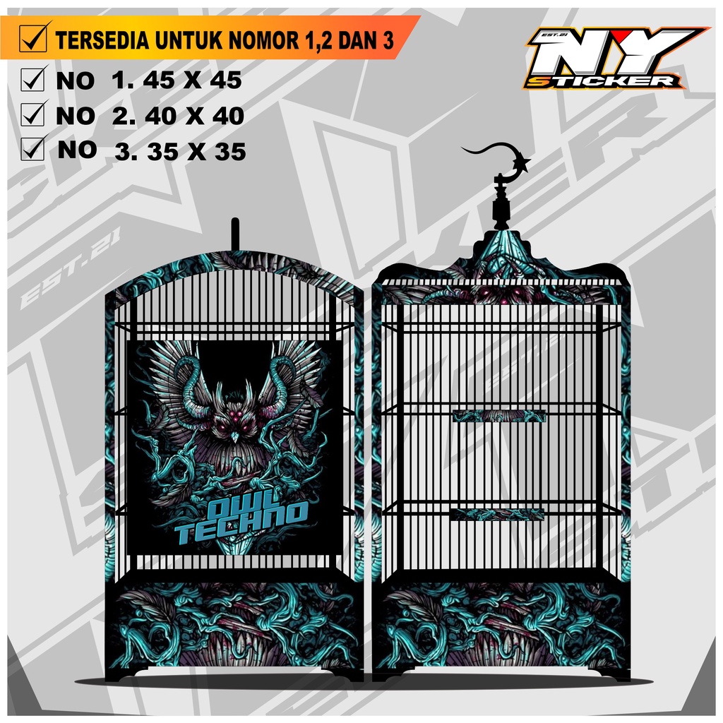 Stiker Decal SANGKAR KOTAK - Dekal Sangkar Burung Kotak Ebod Kosan 016