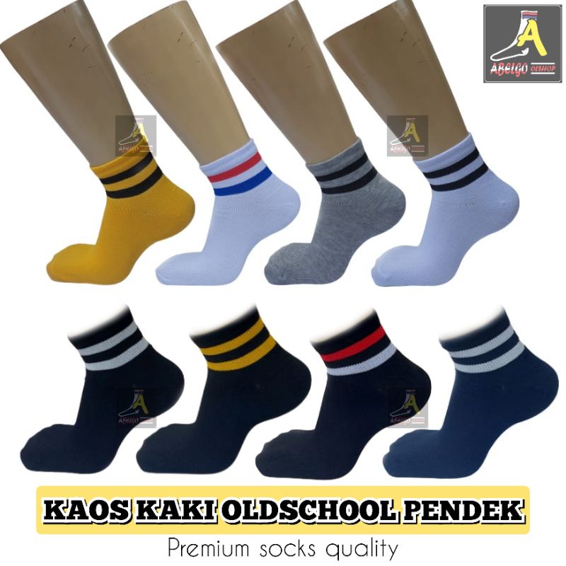 Kaos kaki  OLD SCHOOL pendek/kaos kaki motif stripe/Kaos Kaki sport pendek