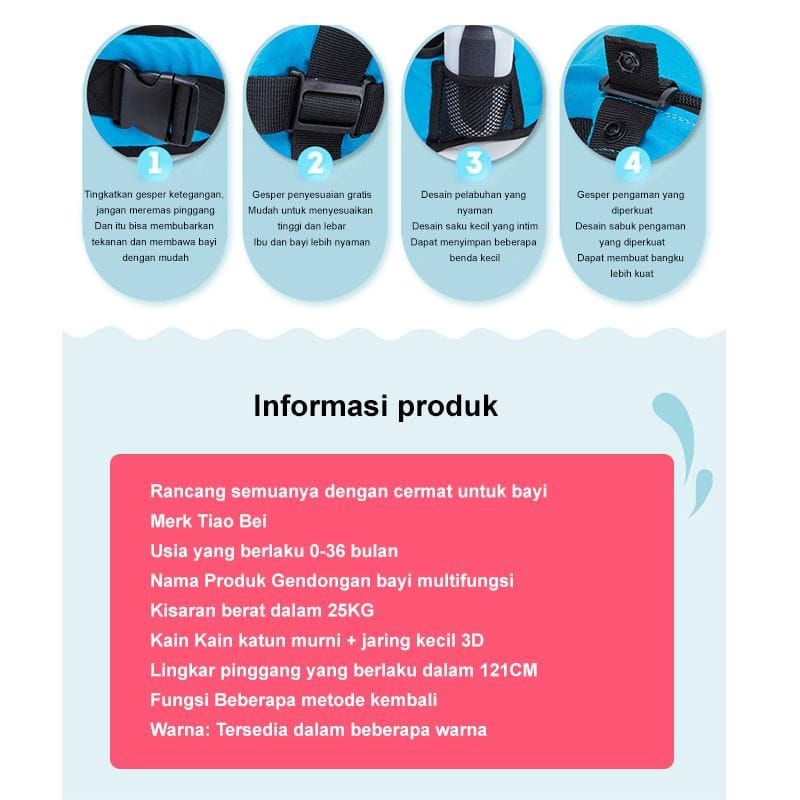 New Gendongan Bayi Hipseat Multifungsi Original Import Premium