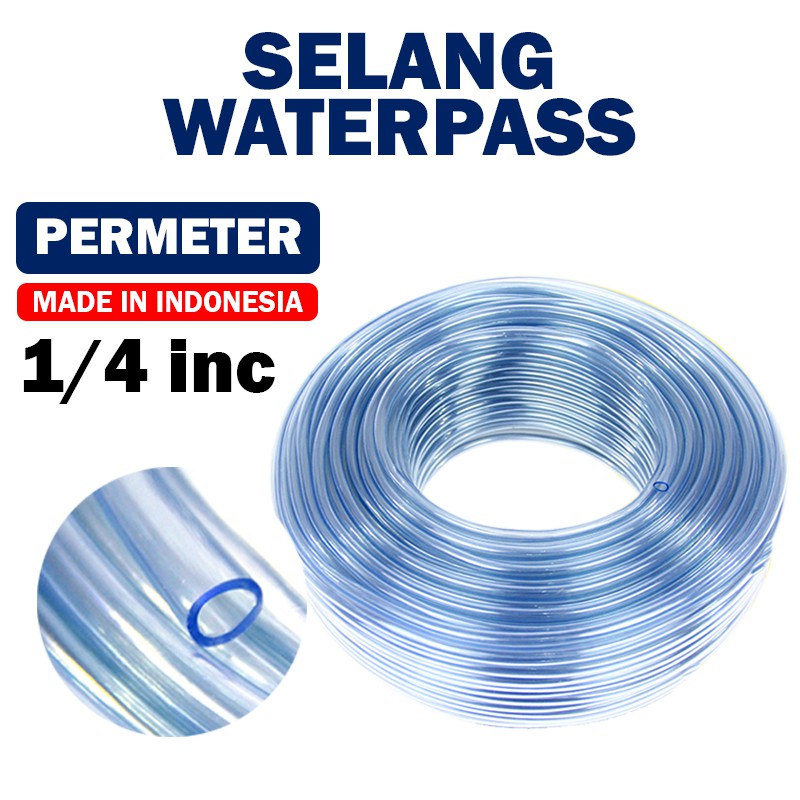 SELANG WATERPASS 1/4 INC / SELANG TIMBANG HORIZONTAL / SELANG AQUARIUM TRANSPARANT KECIL PERMETER