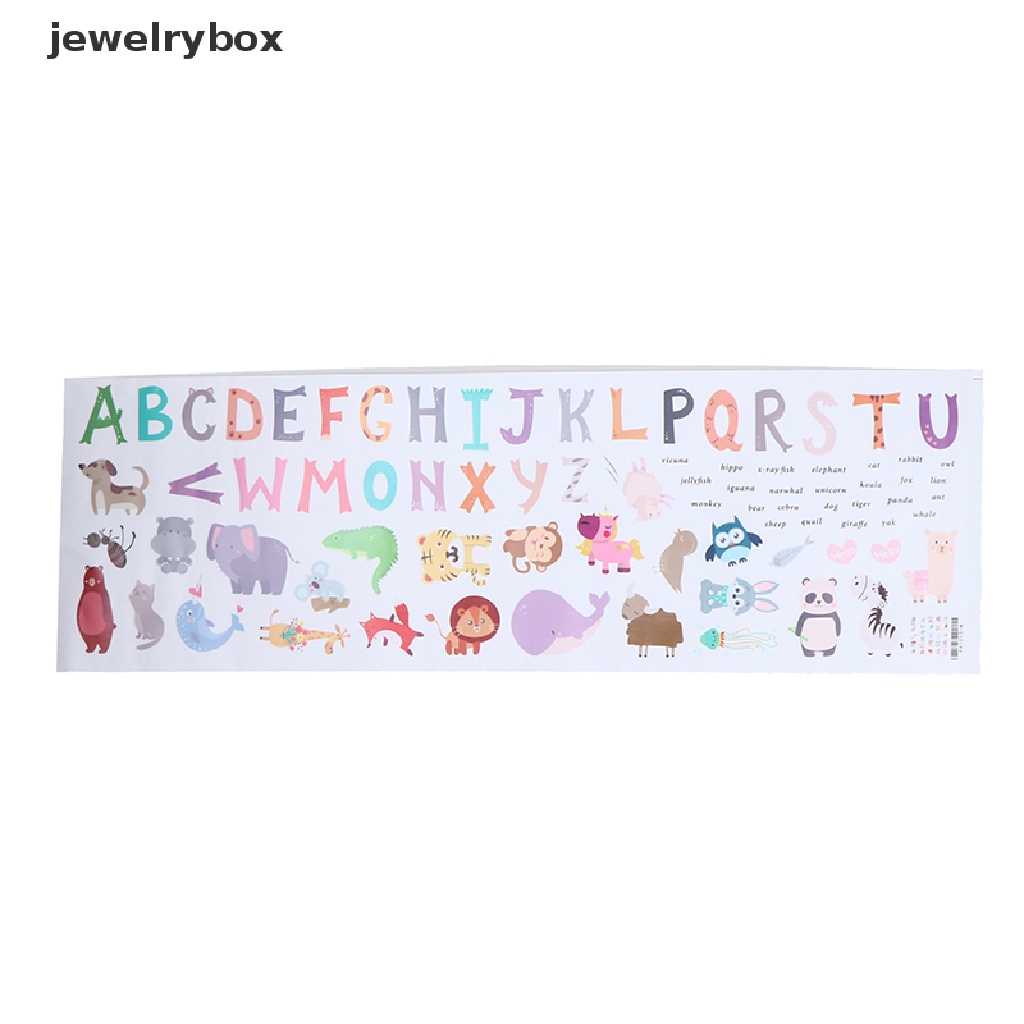 (jewelrybox) Stiker Dinding 26 Huruf + Binatang Hutan Untuk Dekorasi Kamar Anak